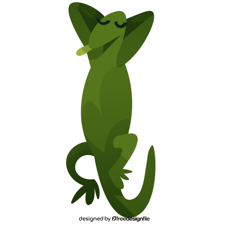 Gecko resting cartoon clipart