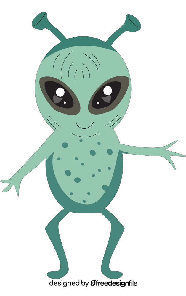 Alien with two eyes illustration clipart