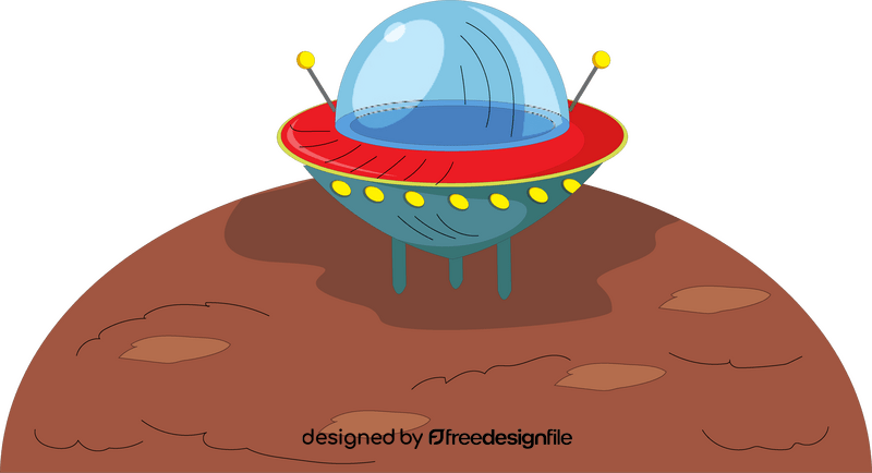 Spaceship landed illustration clipart