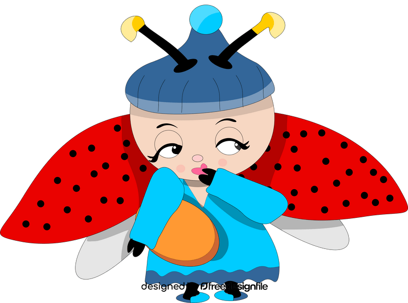Free ladybug going to bed clipart