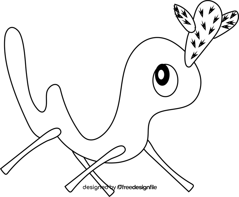 Free monster black and white clipart