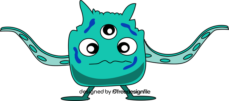 Monster with three eyes clipart