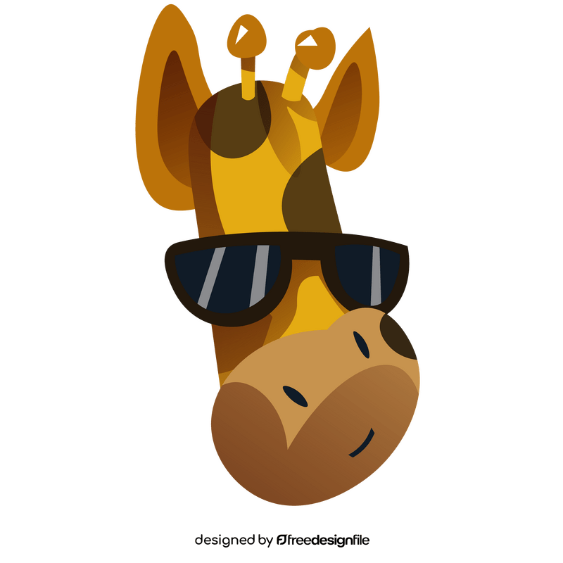 Cool giraffe with sunglasses clipart