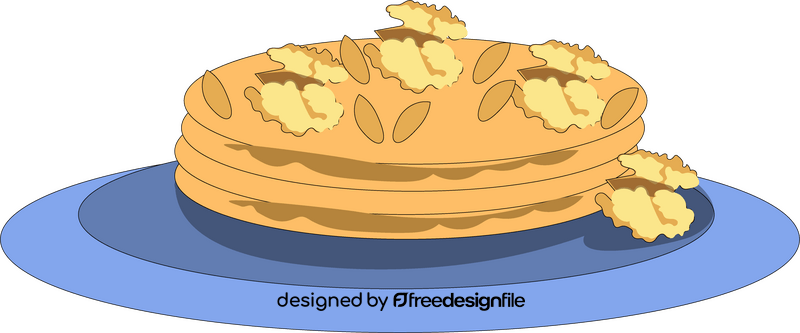 Cartoon pancake with nuts and almonds clipart