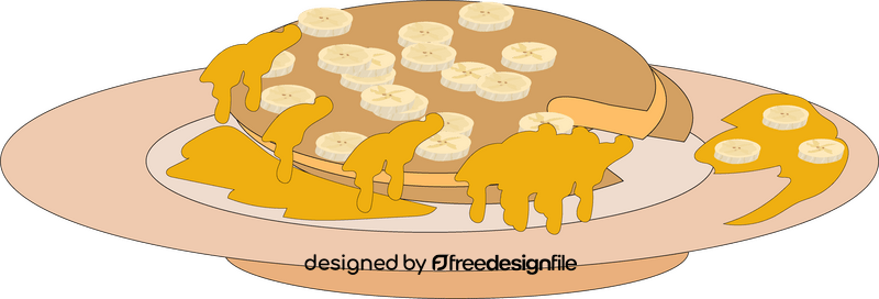 Banana pancakes illustration clipart