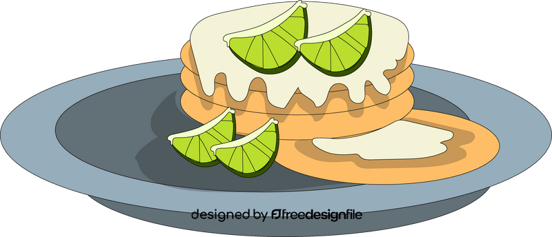Lemon and vanilla pancake drawing clipart