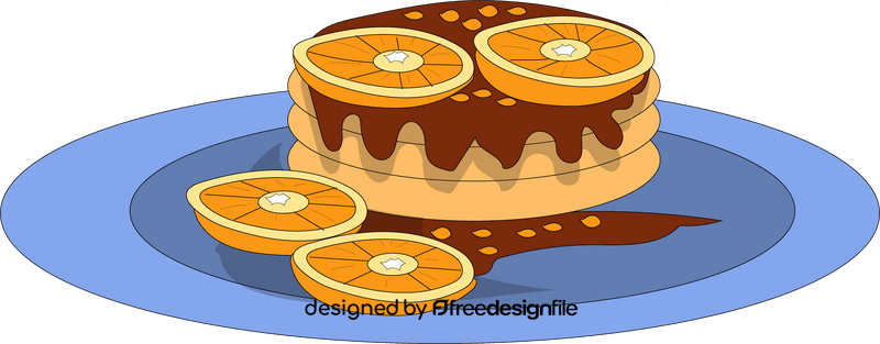 Chocolate pancake with orange clipart