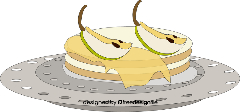 Pancake with pear and honey clipart