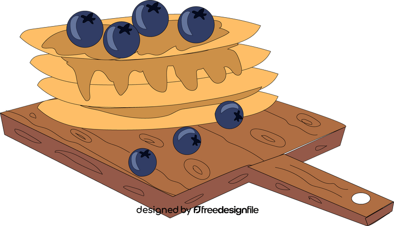 Pancake with blueberries clipart