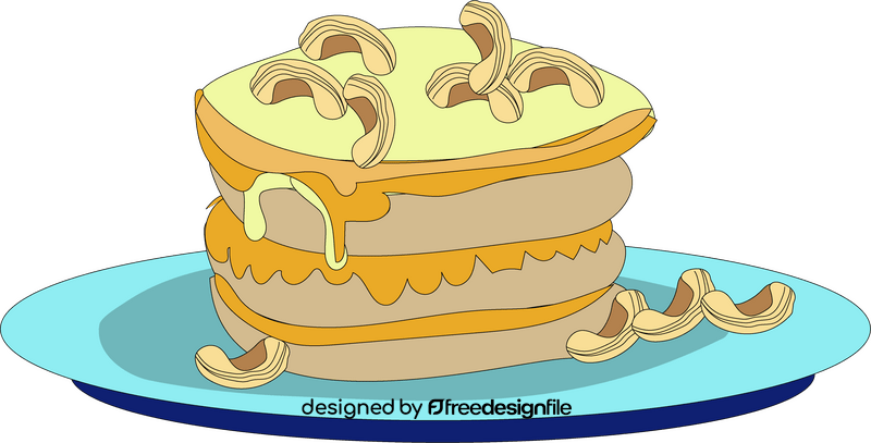 Pancake with cashews drawing clipart