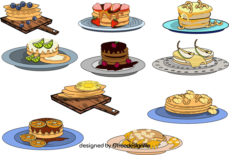 Fruit pancakes vector