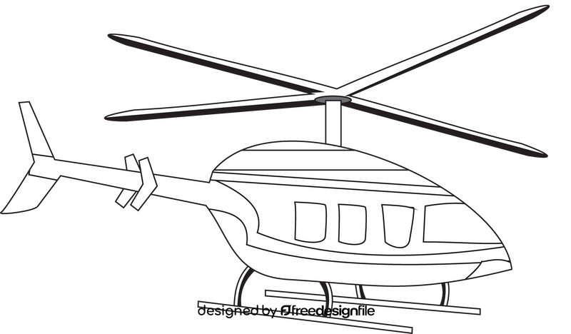 Helicopter drawing black and white clipart