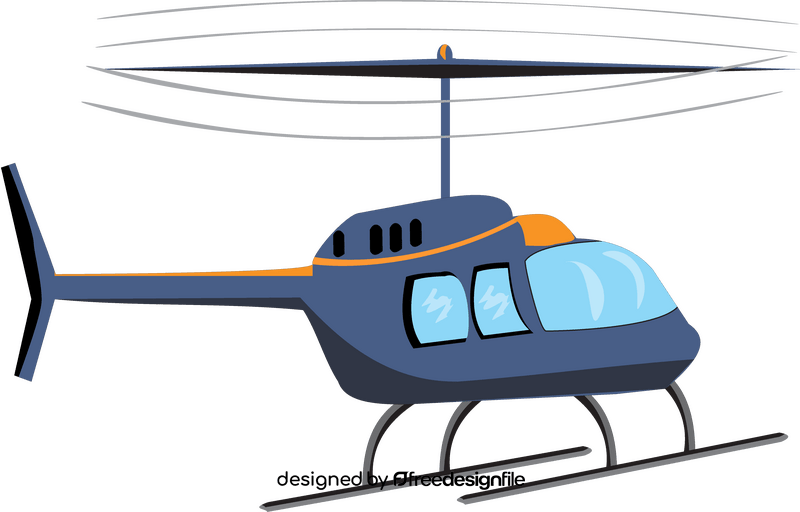 Blue helicopter cartoon clipart