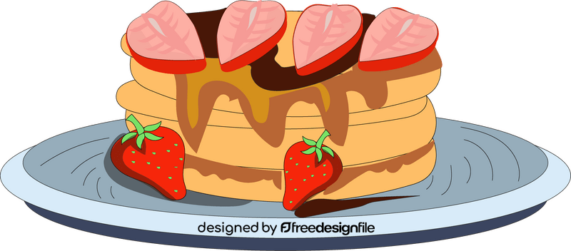 Strawberry pancakes clipart