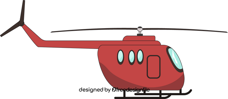 Red helicopter cartoon clipart