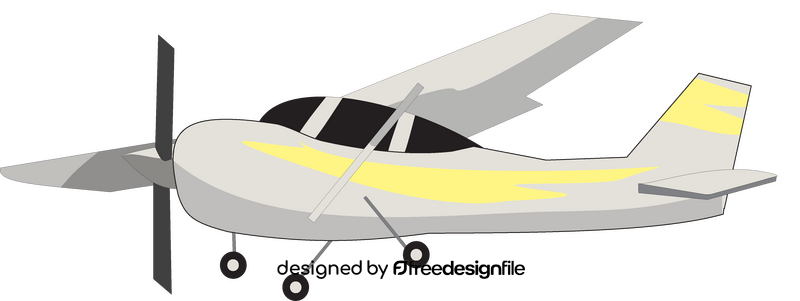 Grey and yellow plane clipart