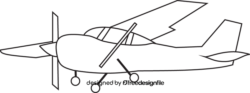 Plane black and white clipart