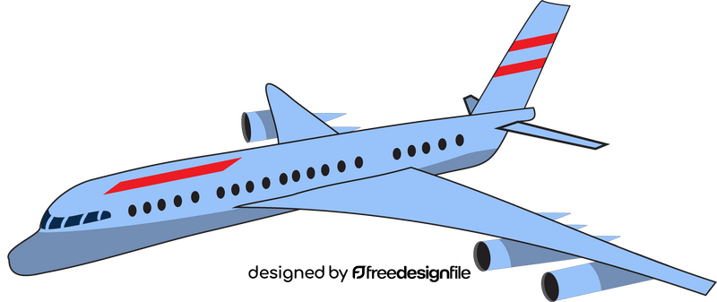 Blue plane illustration clipart