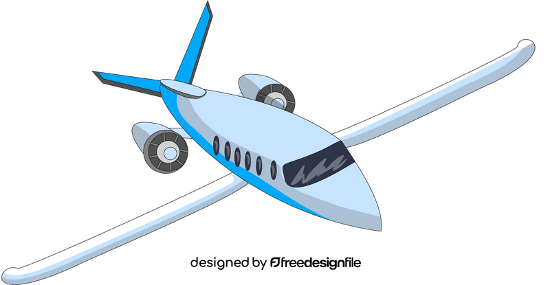 Light blue plane illustration clipart