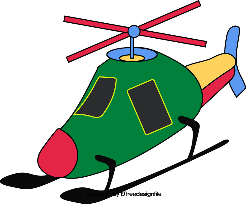 Colorful cartoon helicopter clipart