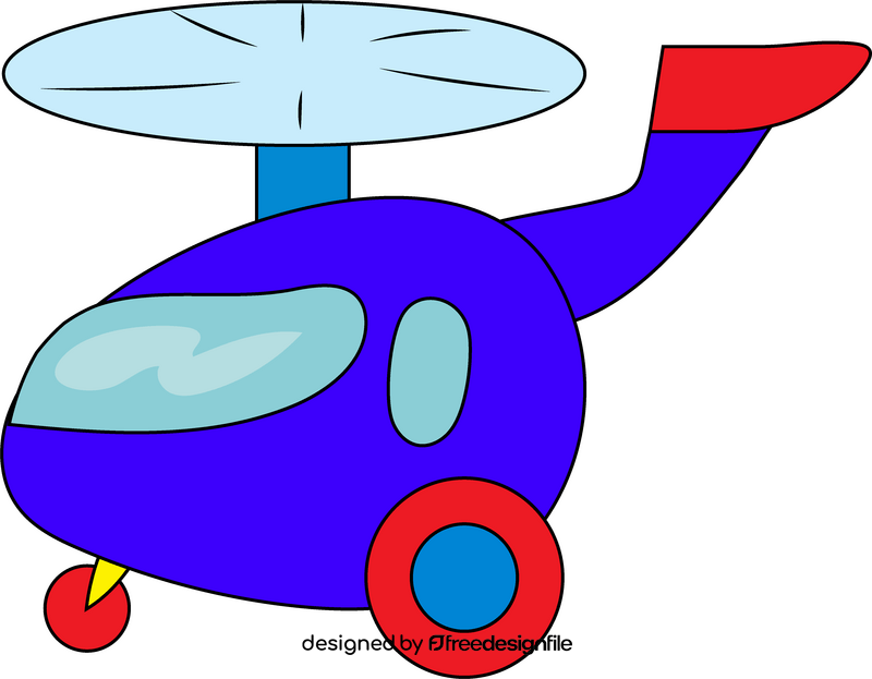 Blue and red helicopter illustration clipart