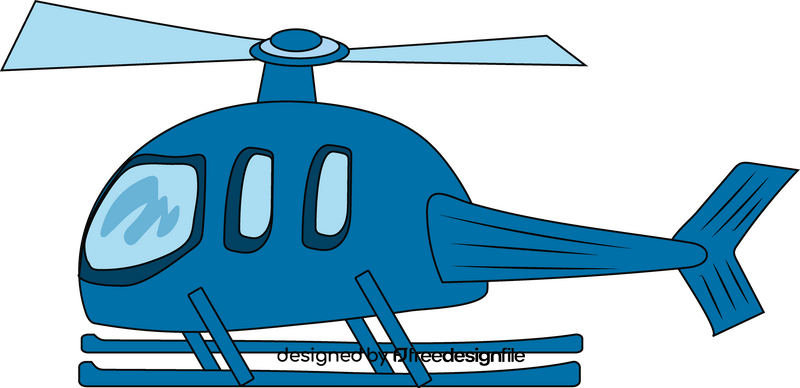 Blue helicopter drawing clipart