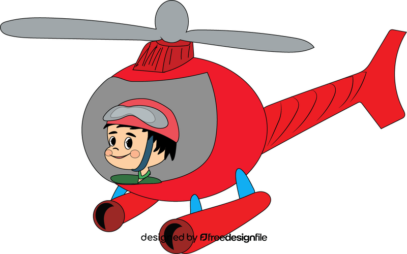 Red helicopter with a pilot clipart