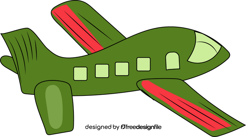 Green plane drawing clipart