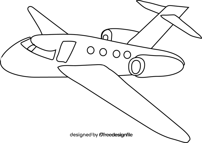 Airplane black and white clipart