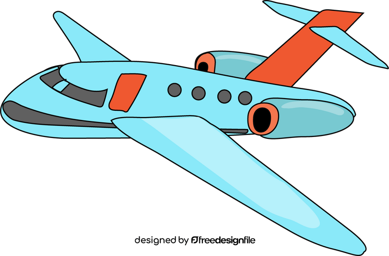 Light blue airplane clipart