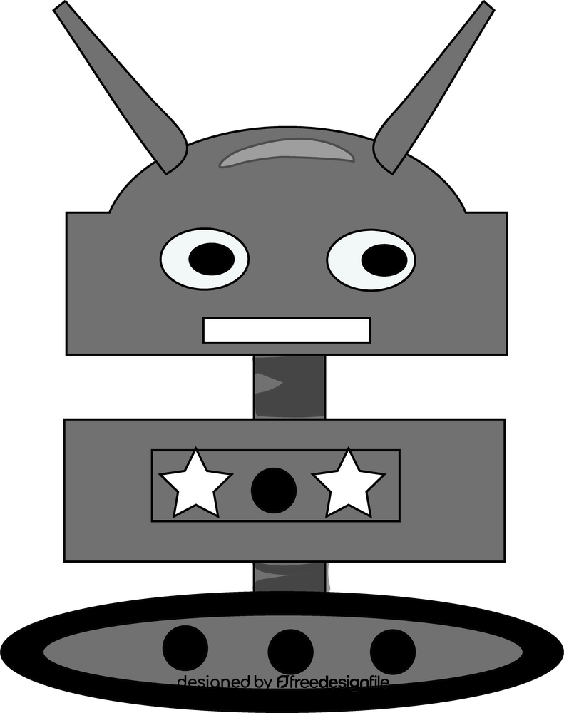 Gray robot drawing clipart