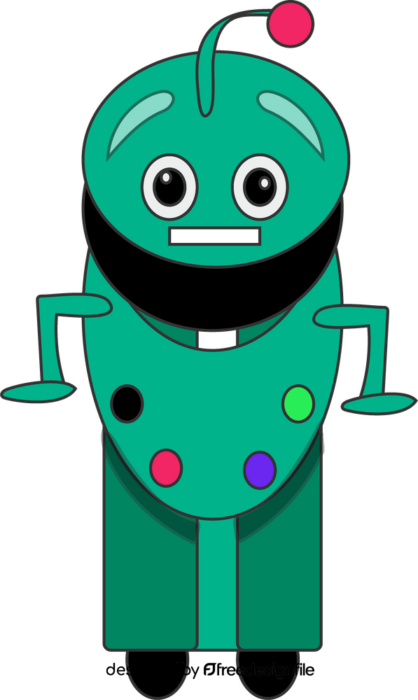 Green robot illustration clipart