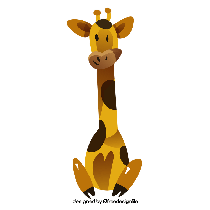Giraffe sitting clipart
