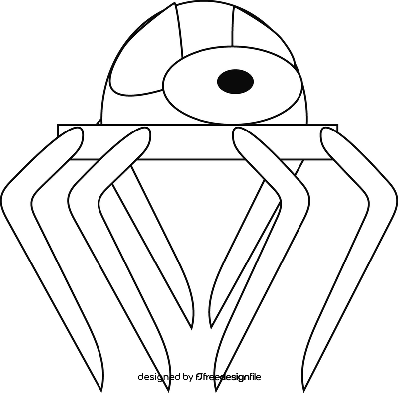 Spinder robot black and white clipart
