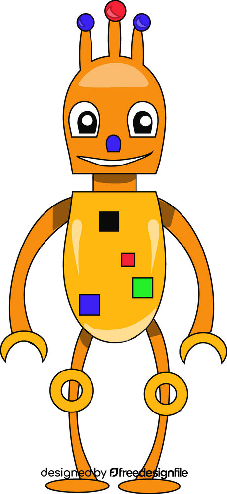 Yellow robot clipart
