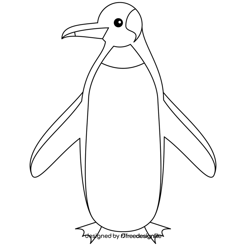 Penguin black and white clipart