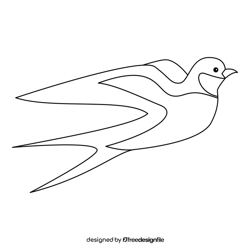 Swallow black and white clipart