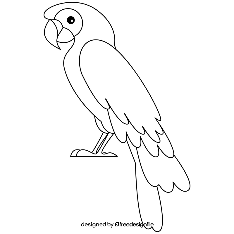 Parrot black and white clipart