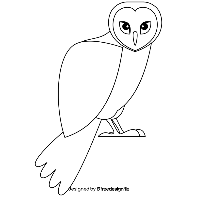 Owl black and white clipart