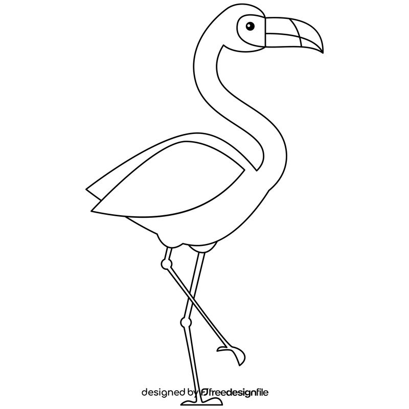 Flamingo black and white clipart vector free download