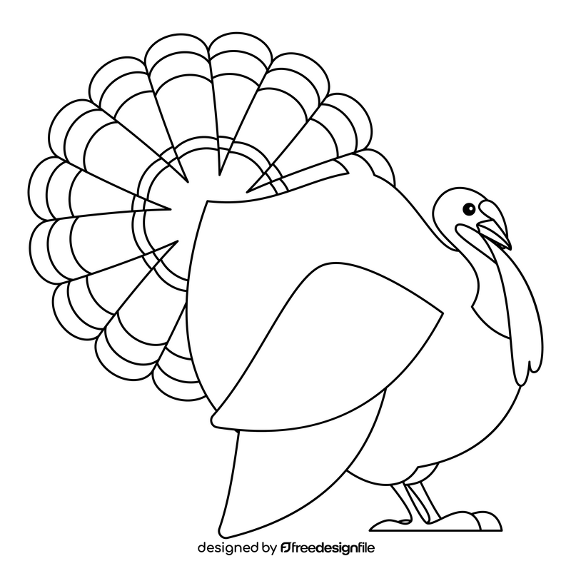 Turkey black and white clipart