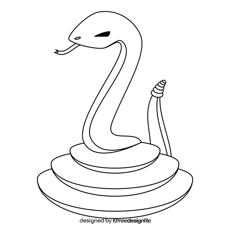 Snake black and white clipart