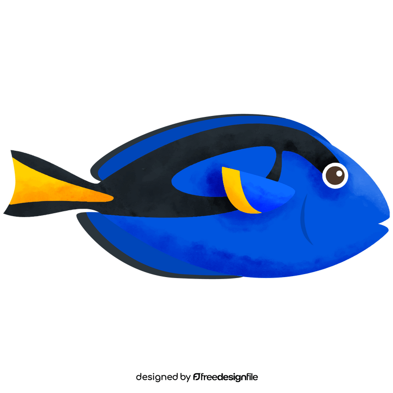 Blue tang fish clipart