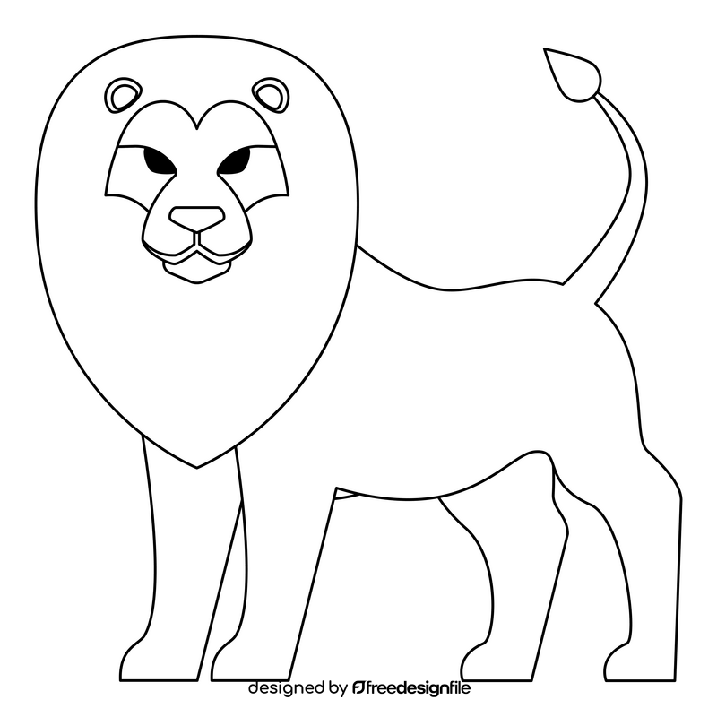 Lion black and white clipart