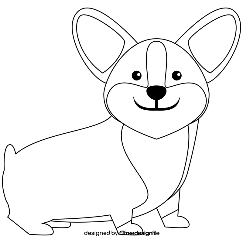 Dog pet black and white clipart