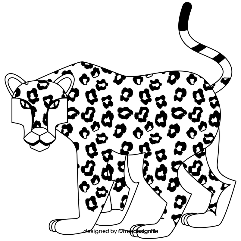 Leopard black and white clipart