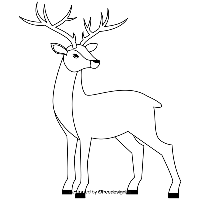 Deer black and white clipart