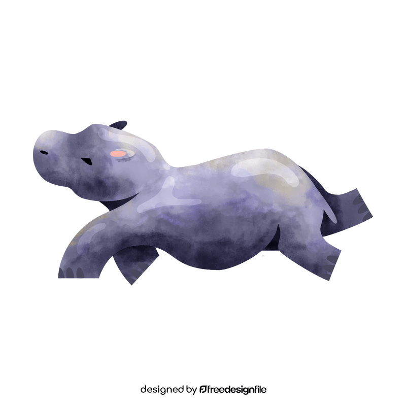 Hippopotamus swimming clipart