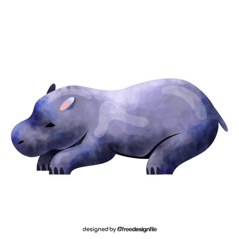 Hippo lying down clipart