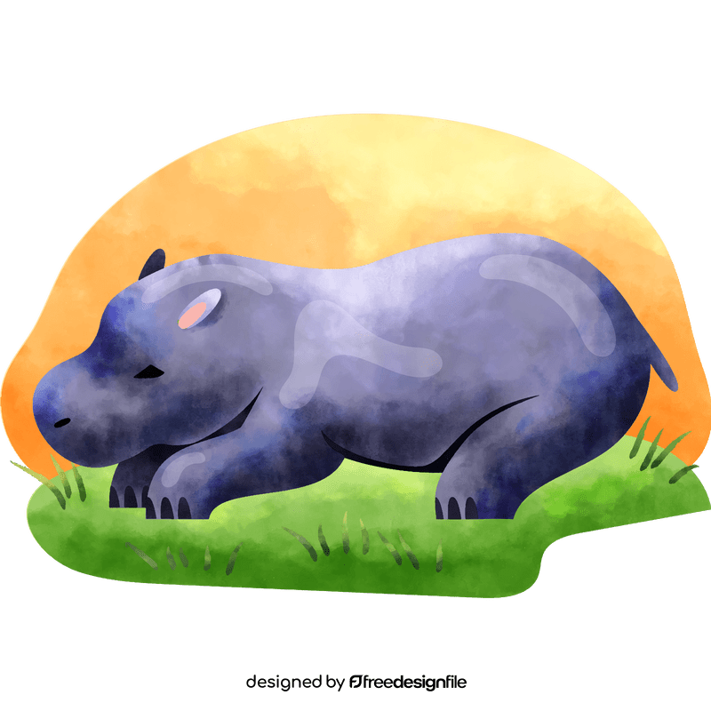 Hippo lying down vector